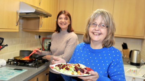 Ladies making a meal