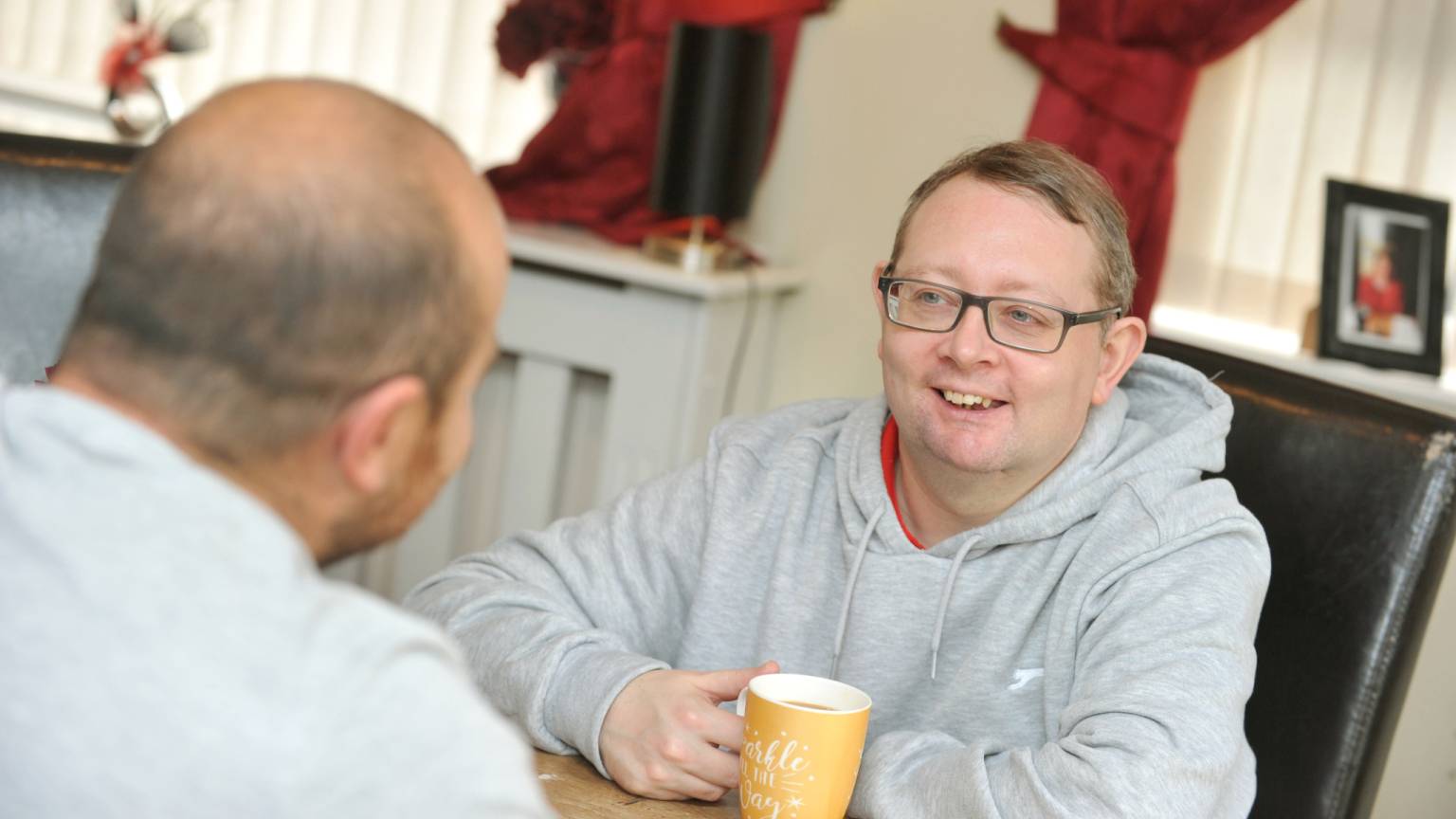 Chatting over a cup of tea