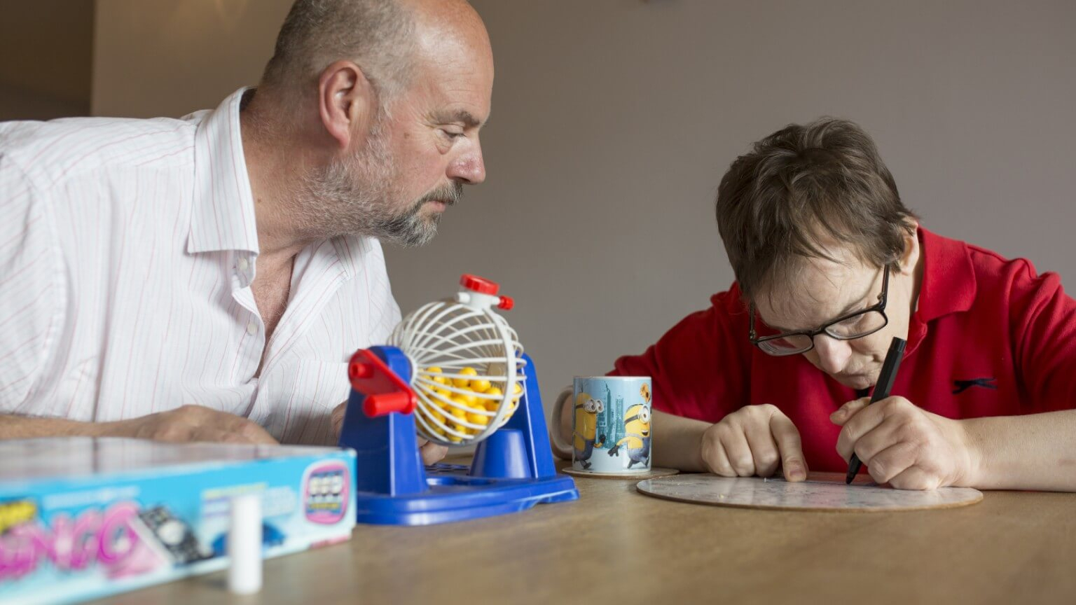 Geoff with person we support