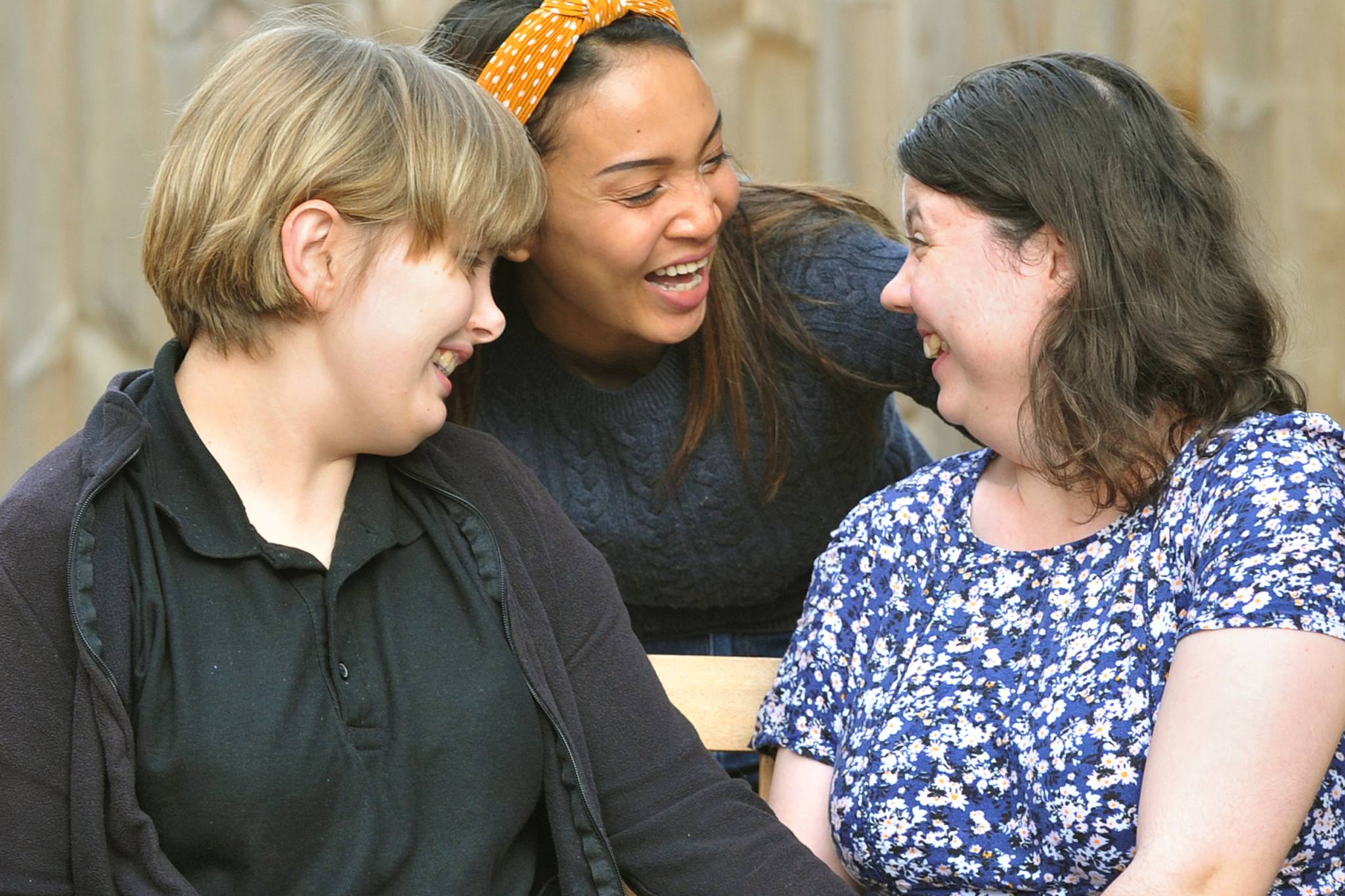 Three young women chatting