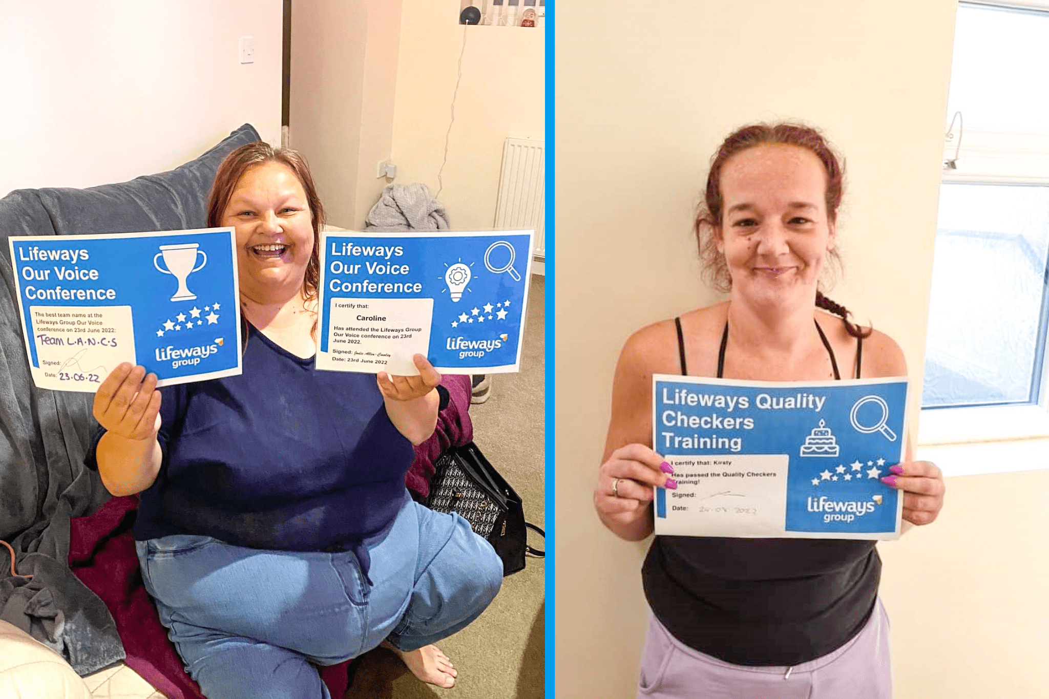 In the picture above you can see Kirsty and Caroline who are newly-trained Quality Checkers in Northumberland.