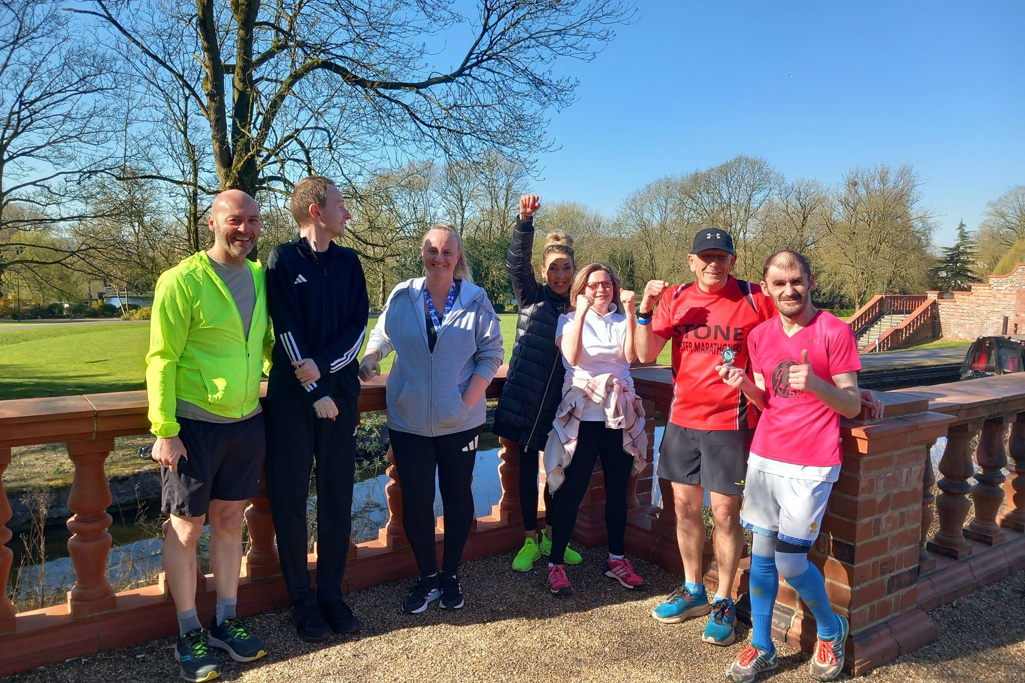 Group shot of Michael (coach), Stephen, Craig, Laura, Kelly and sarah who completed the run together