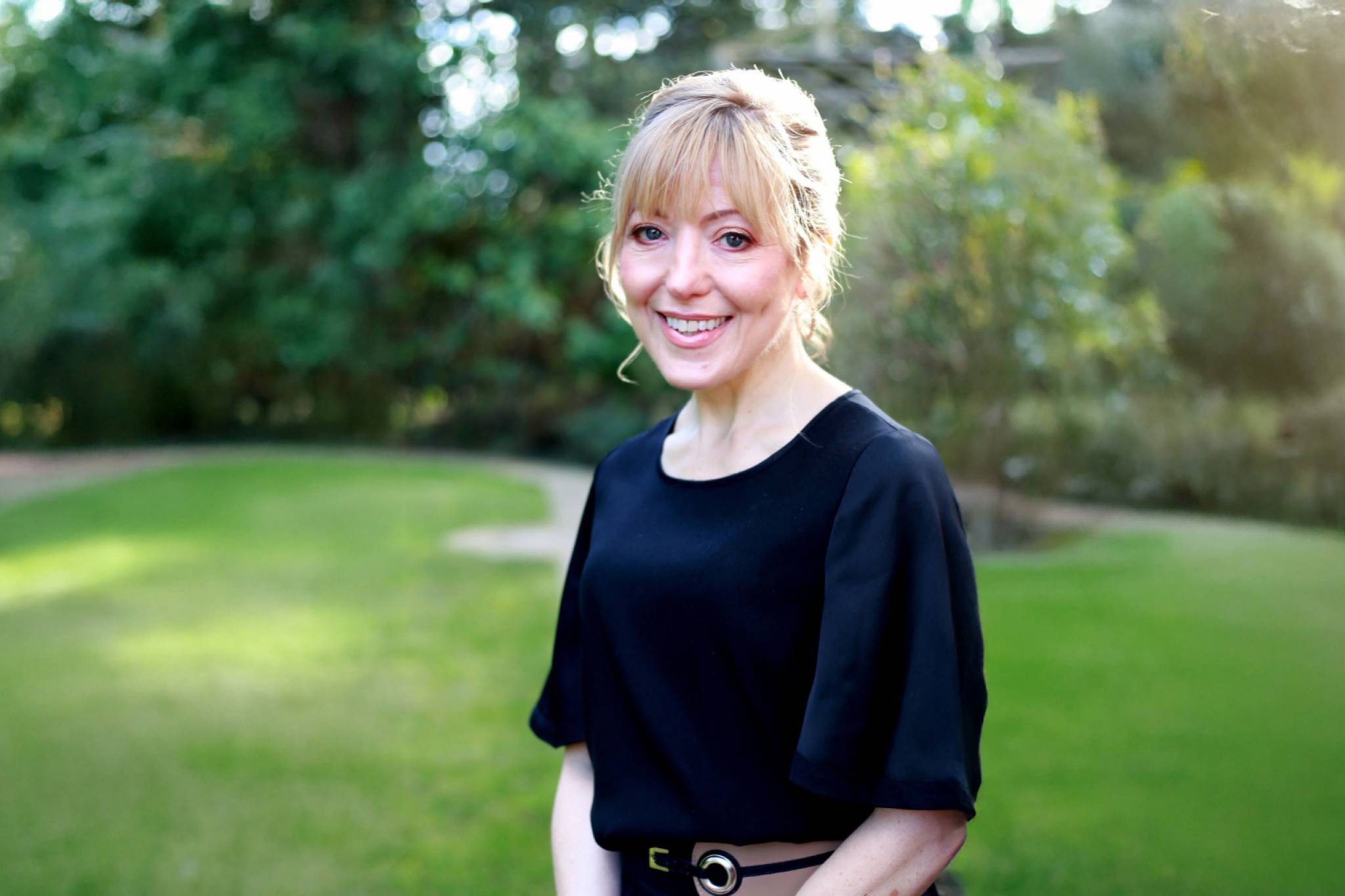 Tanya Farley, new chairperson of the Lifeways Family Advisory Panel standing in a park